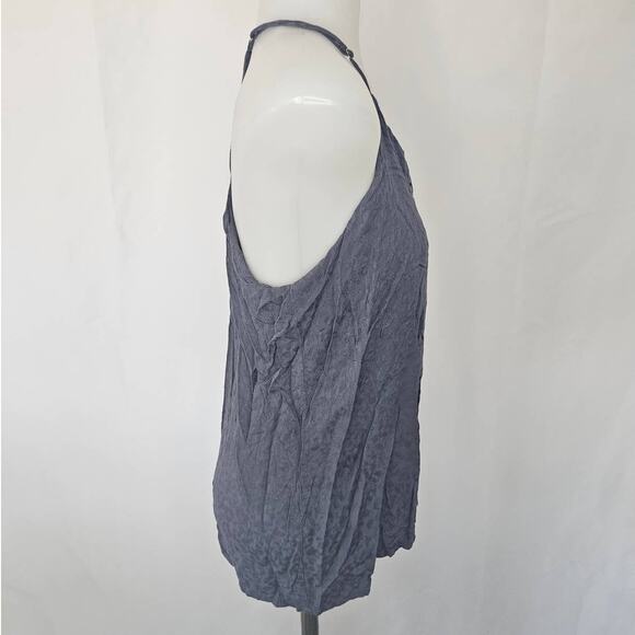 🆓 FREE Newbury Kustom Blue Gray Printed Racer Back Tank Blouse sz Medium Basic - Picture 2 of 5